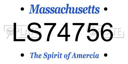 LS74756 Massachusetts License Plate