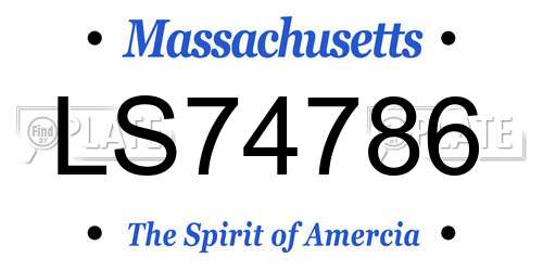 LS74786 Massachusetts License Plate