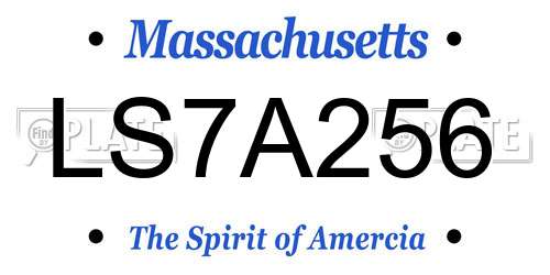 LS7A256 Massachusetts License Plate