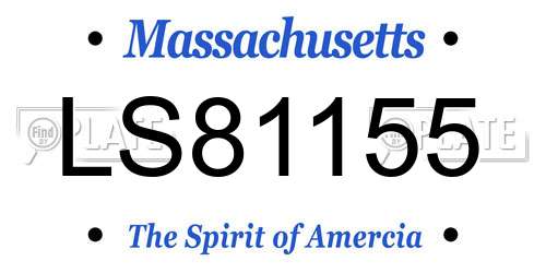 LS81155 Massachusetts License Plate