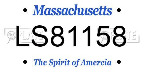 LS81158 Massachusetts License Plate