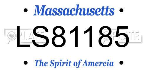 LS81185 Massachusetts License Plate