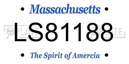 LS81188 Massachusetts License Plate