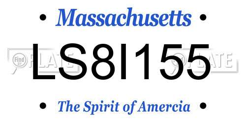 LS8I155 Massachusetts License Plate