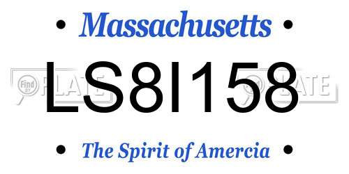 LS8I158 Massachusetts License Plate