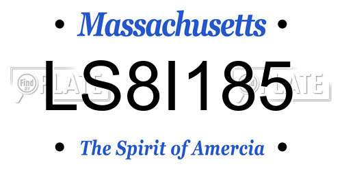 LS8I185 Massachusetts License Plate