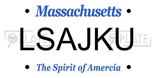 LSAJKU Massachusetts License Plate