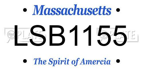 LSB1155 Massachusetts License Plate