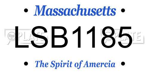 LSB1185 Massachusetts License Plate