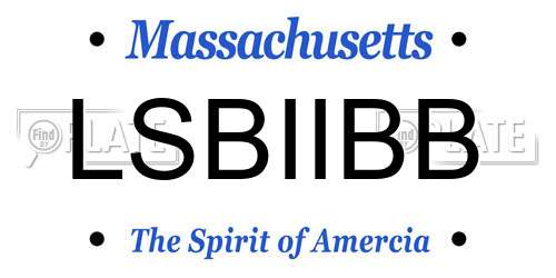 LSBIIBB Massachusetts License Plate