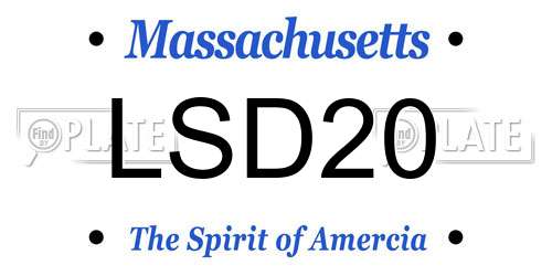 LSD20 Massachusetts License Plate
