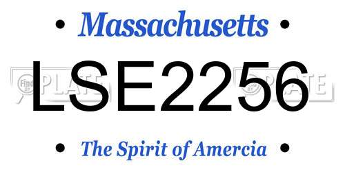LSE2256 Massachusetts License Plate