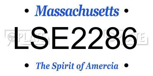 LSE2286 Massachusetts License Plate