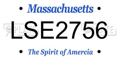 LSE2756 Massachusetts License Plate
