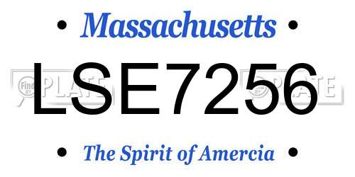 LSE7256 Massachusetts License Plate