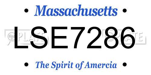 LSE7286 Massachusetts License Plate
