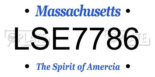LSE7786 Massachusetts License Plate