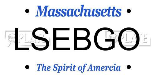 LSEBGO Massachusetts License Plate