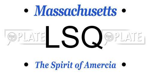 LSQ Massachusetts License Plate