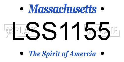 LSS1155 Massachusetts License Plate