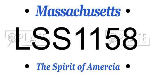 LSS1158 Massachusetts License Plate