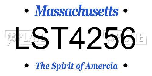 LST4256 Massachusetts License Plate