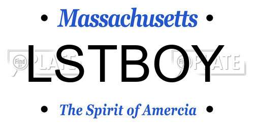 LSTBOY Massachusetts License Plate