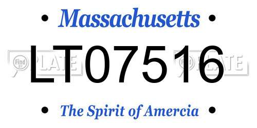 LT07516 Massachusetts License Plate