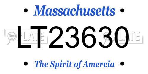 LT23630 Massachusetts License Plate