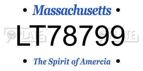 LT78799 Massachusetts License Plate