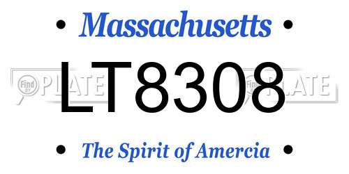 LT8308 Massachusetts License Plate
