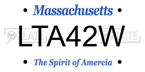 LTA42W Massachusetts License Plate