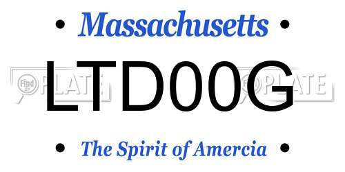 LTD00G Massachusetts License Plate