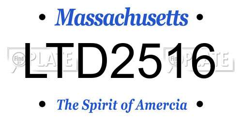 LTD2516 Massachusetts License Plate