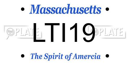 LTI19 Massachusetts License Plate