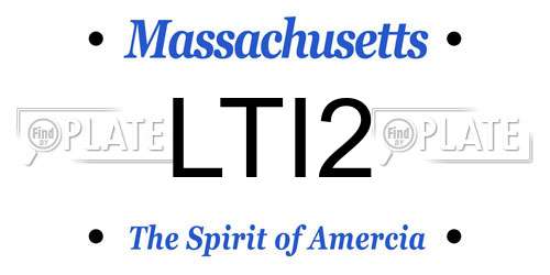 LTI2 Massachusetts License Plate