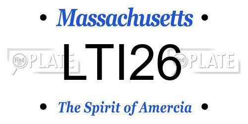 LTI26 Massachusetts License Plate