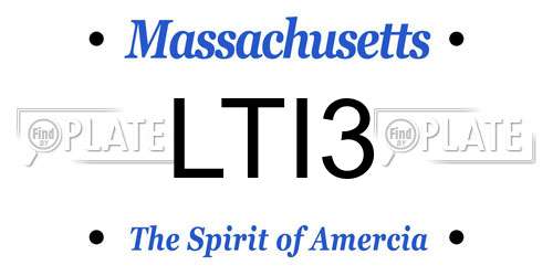 LTI3 Massachusetts License Plate