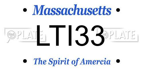 LTI33 Massachusetts License Plate