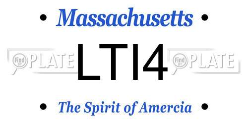 LTI4 Massachusetts License Plate