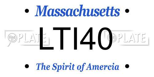 LTI40 Massachusetts License Plate