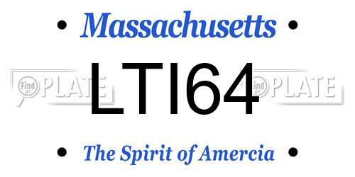 LTI64 Massachusetts License Plate