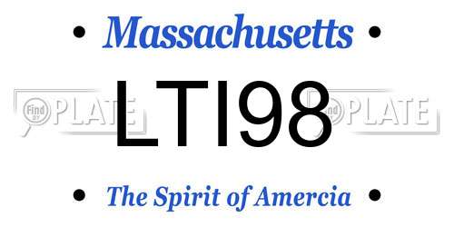 LTI98 Massachusetts License Plate
