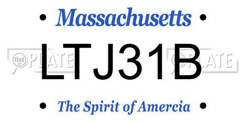LTJ31B Massachusetts License Plate