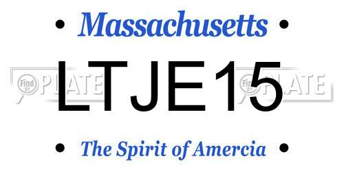LTJE15 Massachusetts License Plate