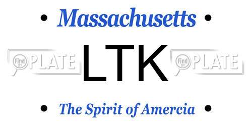 LTK Massachusetts License Plate
