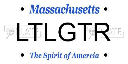 LTLGTR Massachusetts License Plate