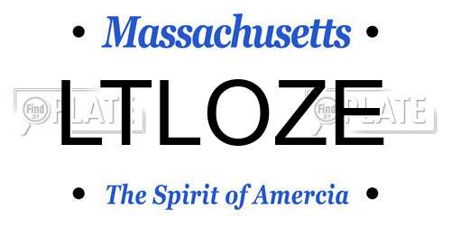 LTLOZE Massachusetts License Plate