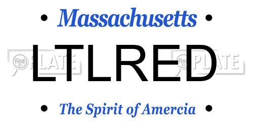 LTLRED Massachusetts License Plate