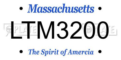 LTM3200 Massachusetts License Plate